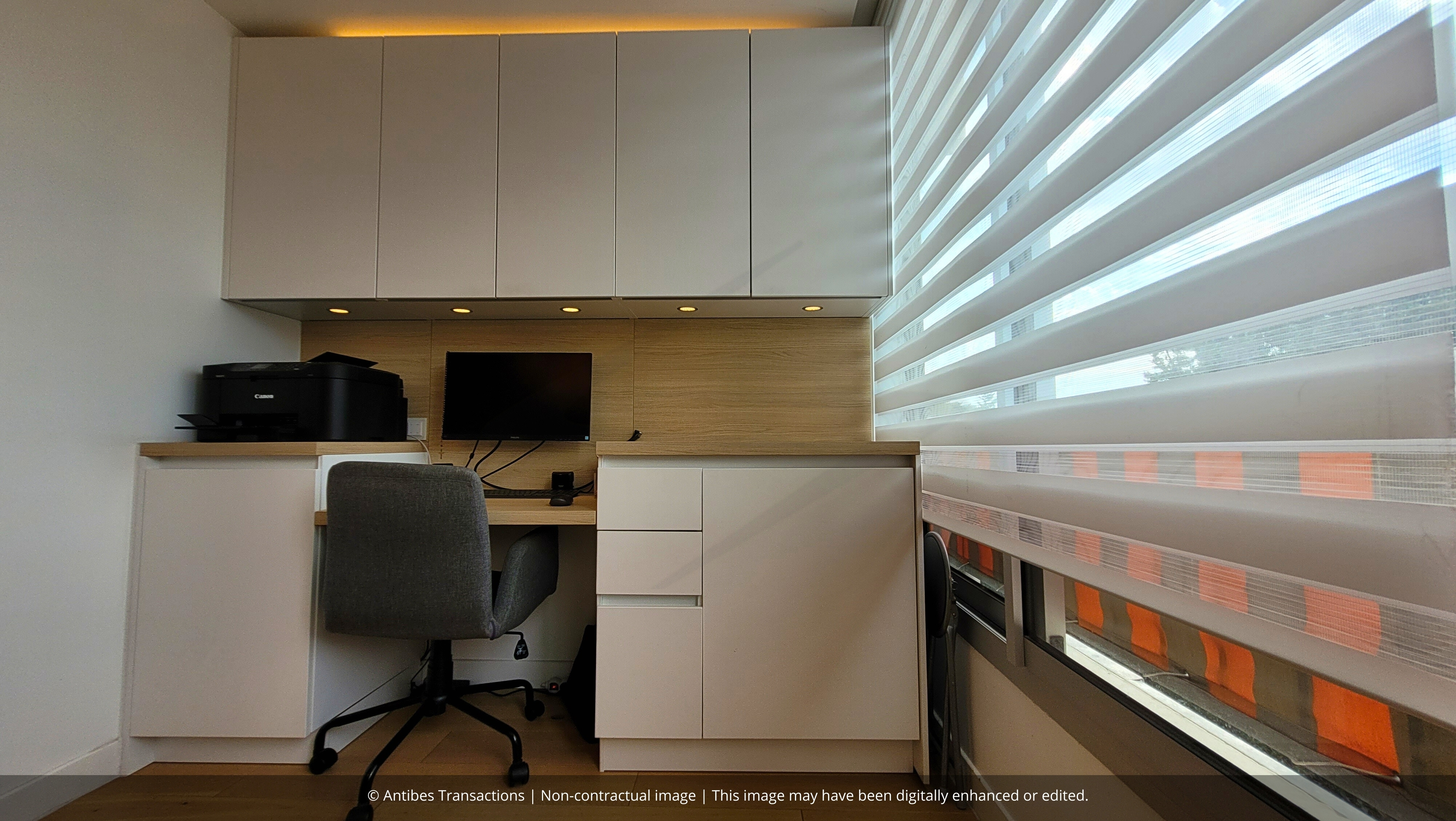Study area with bespoke furniture