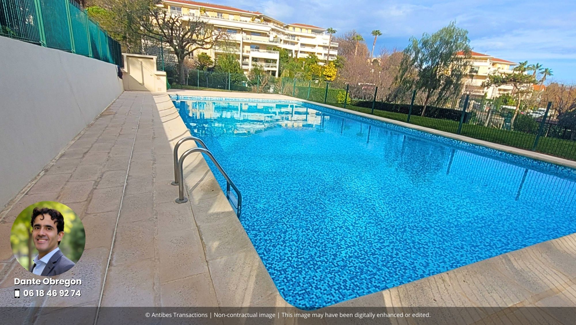 View of the swimming pool from the development