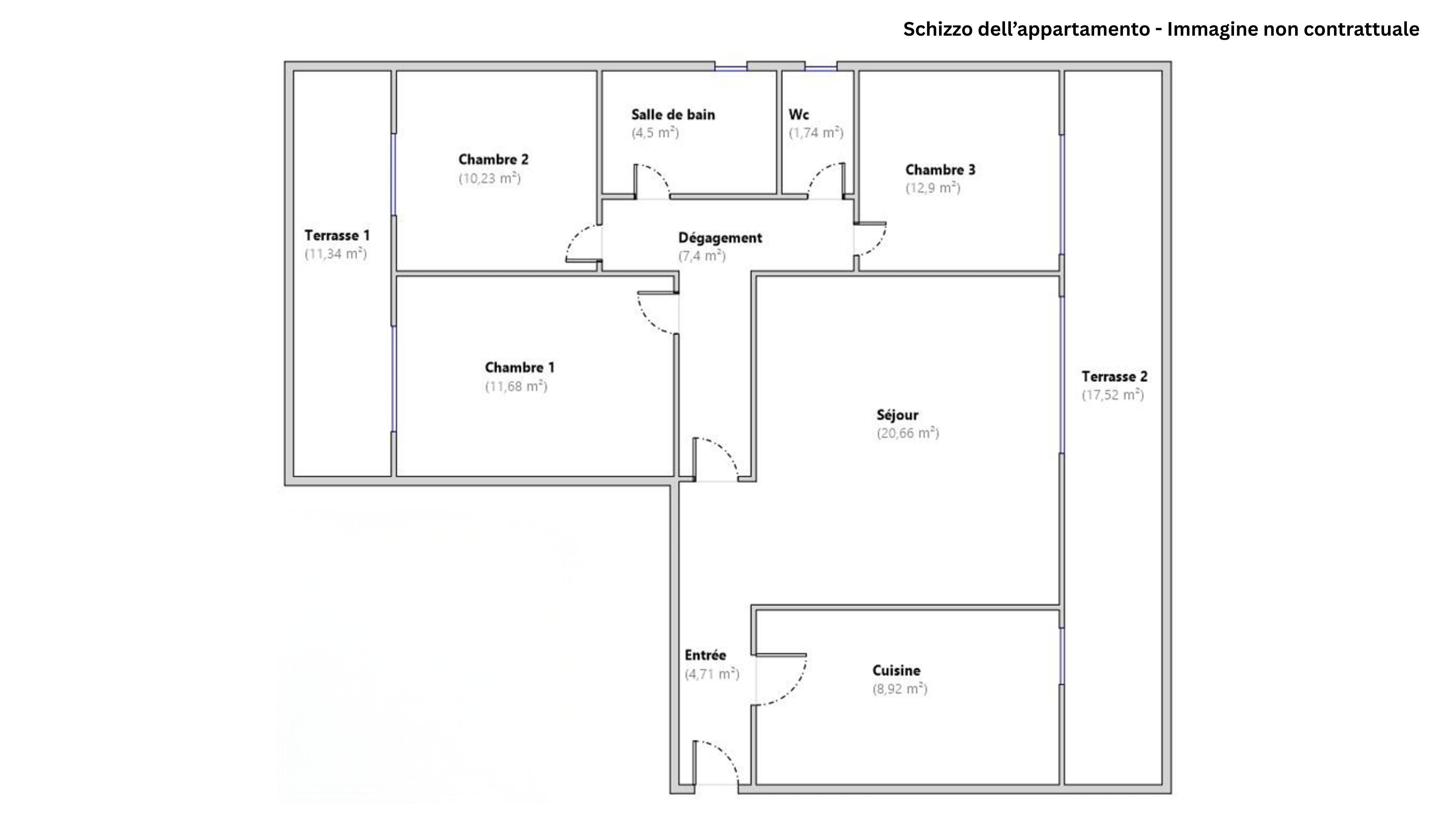 Schizzo dell’appartamento - Immagine non contrattuale