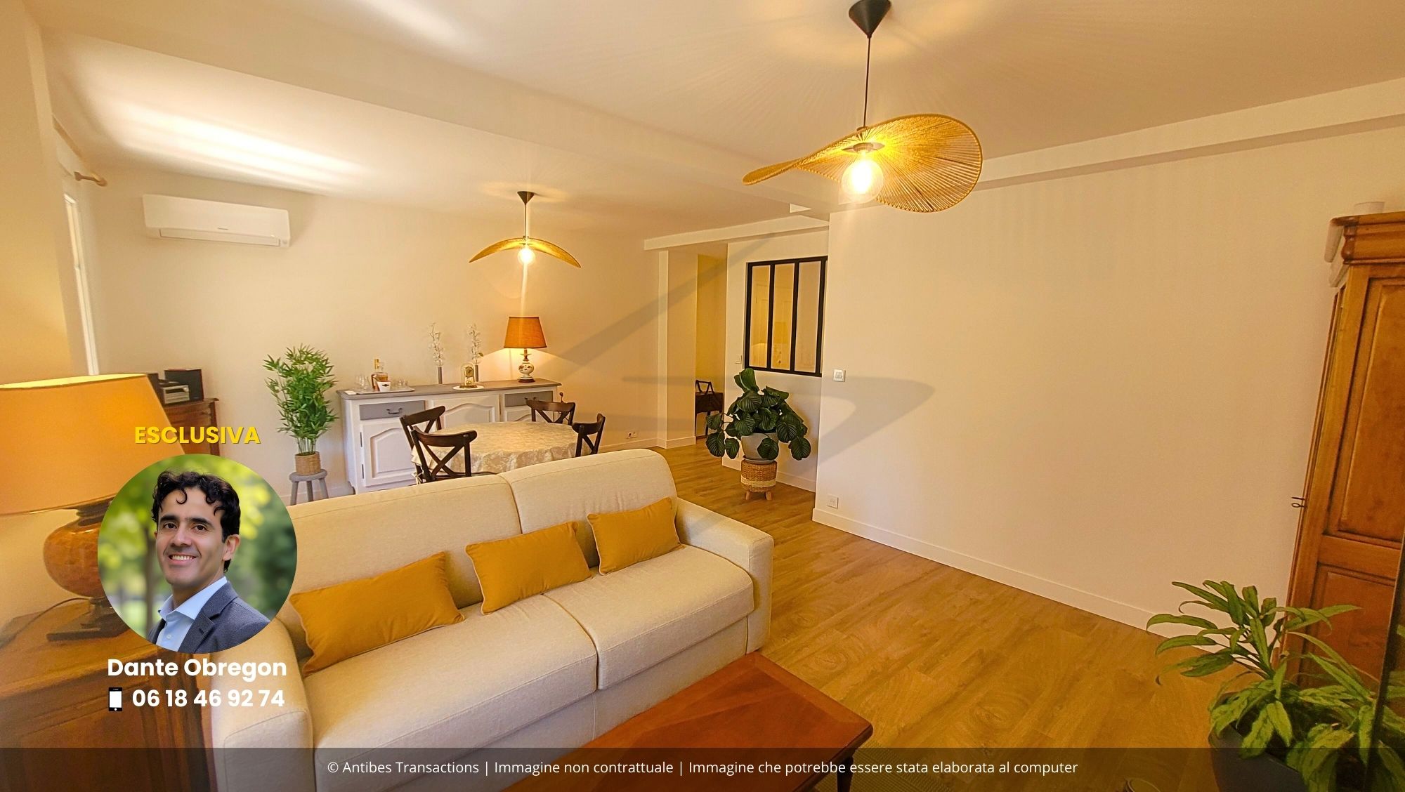 Vista del soggiorno/sala da pranzo