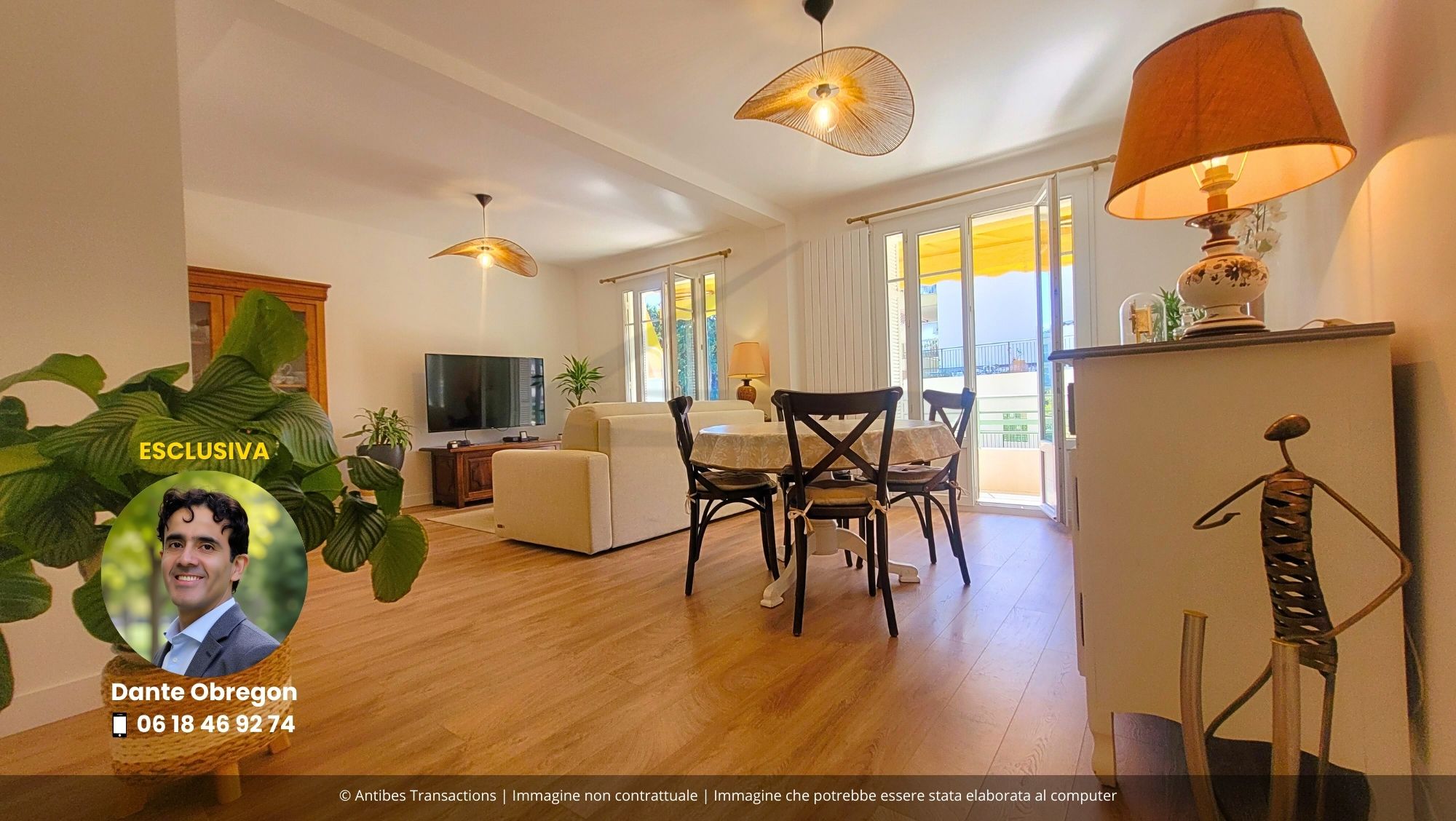 Vista del soggiorno/sala da pranzo