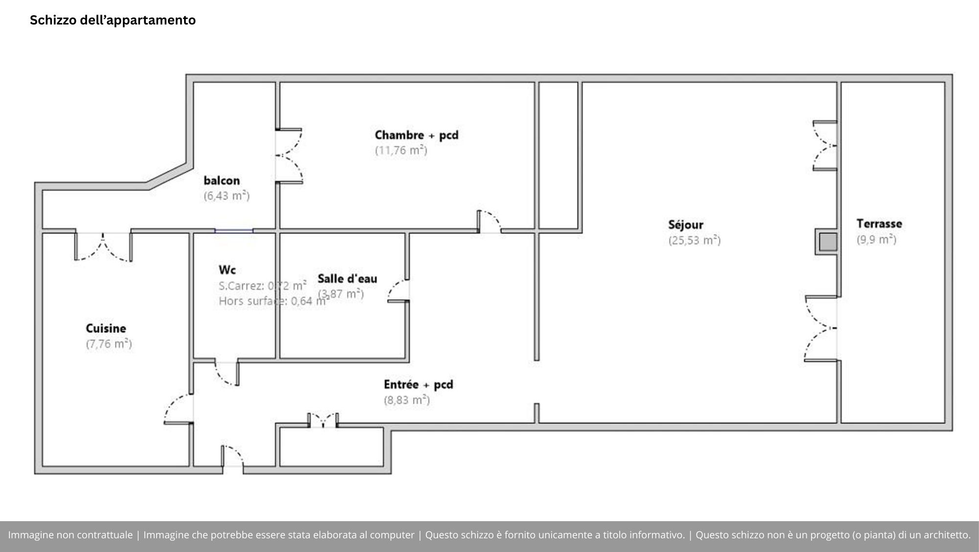 Schizzo dell'appartamento
