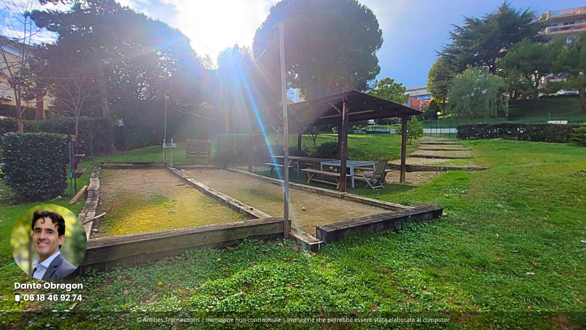 Vista dei giardini della residenza