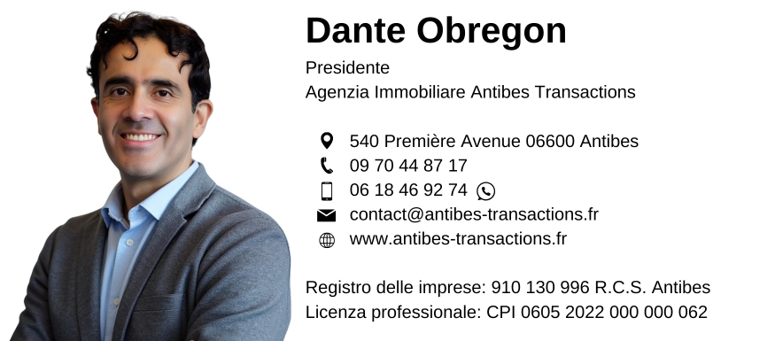 Biglietto da visita dell’agente immobiliare Dante Obregon