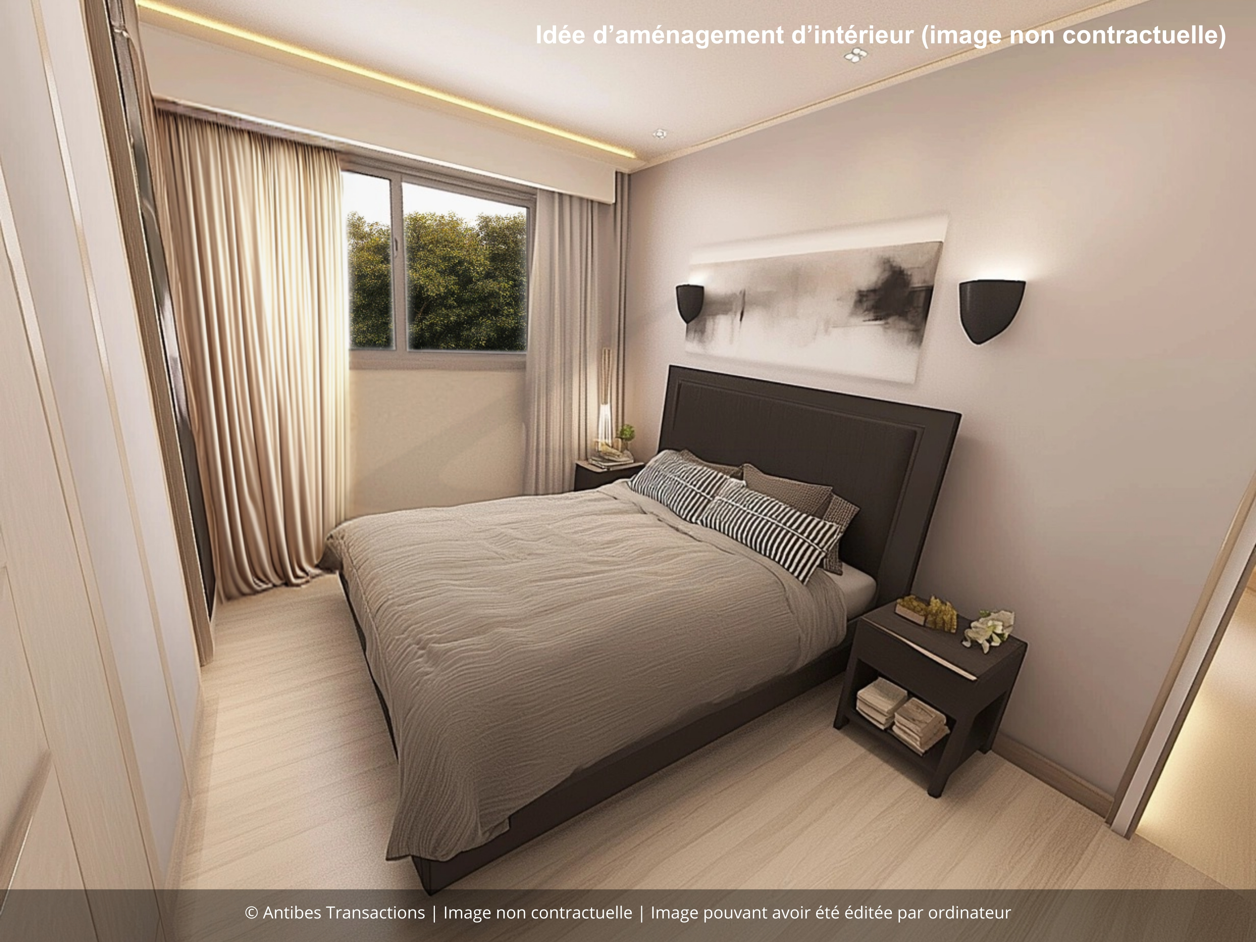 Idée d’aménagement d’intérieur de la chambre numéro 2, image non contractuelle