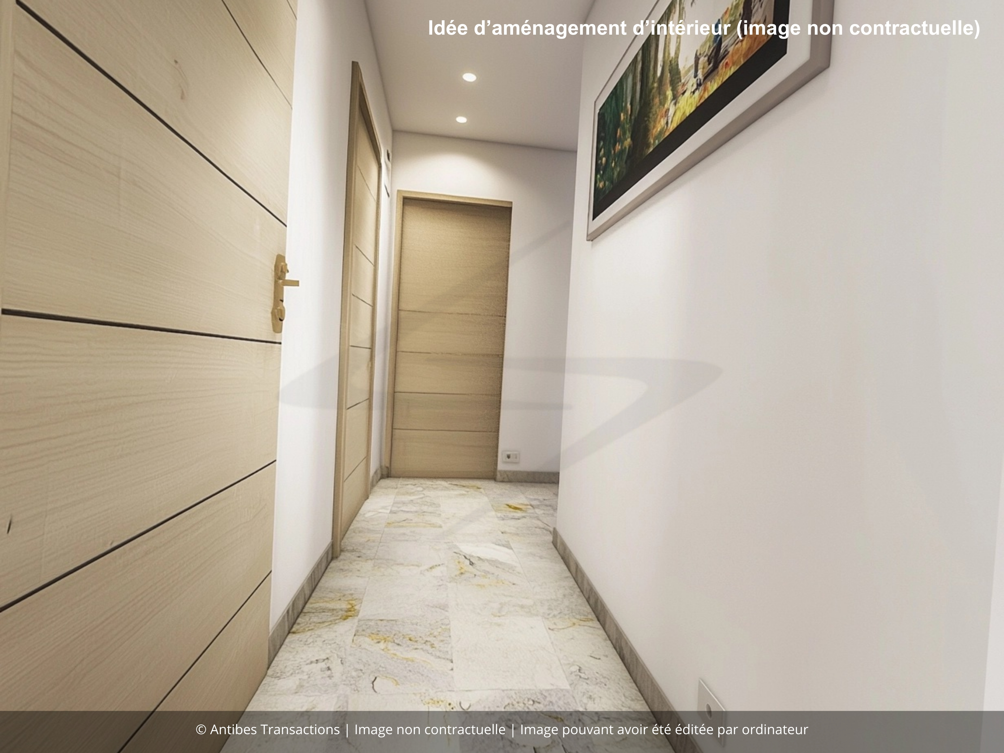 Idée d’aménagement d’intérieur du dégagement, image non contractuelle