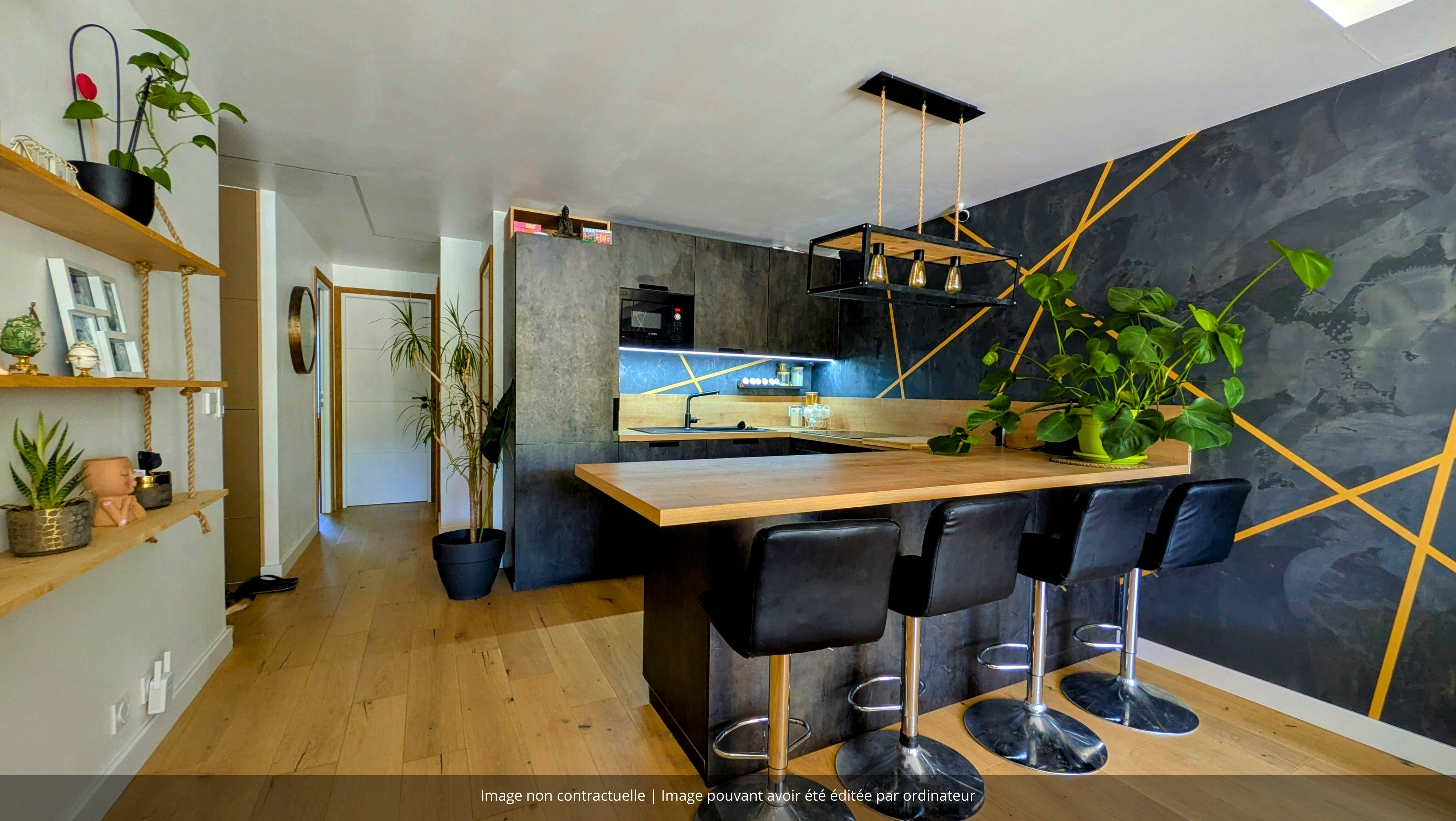 Cuisine ouverte avec ilot central