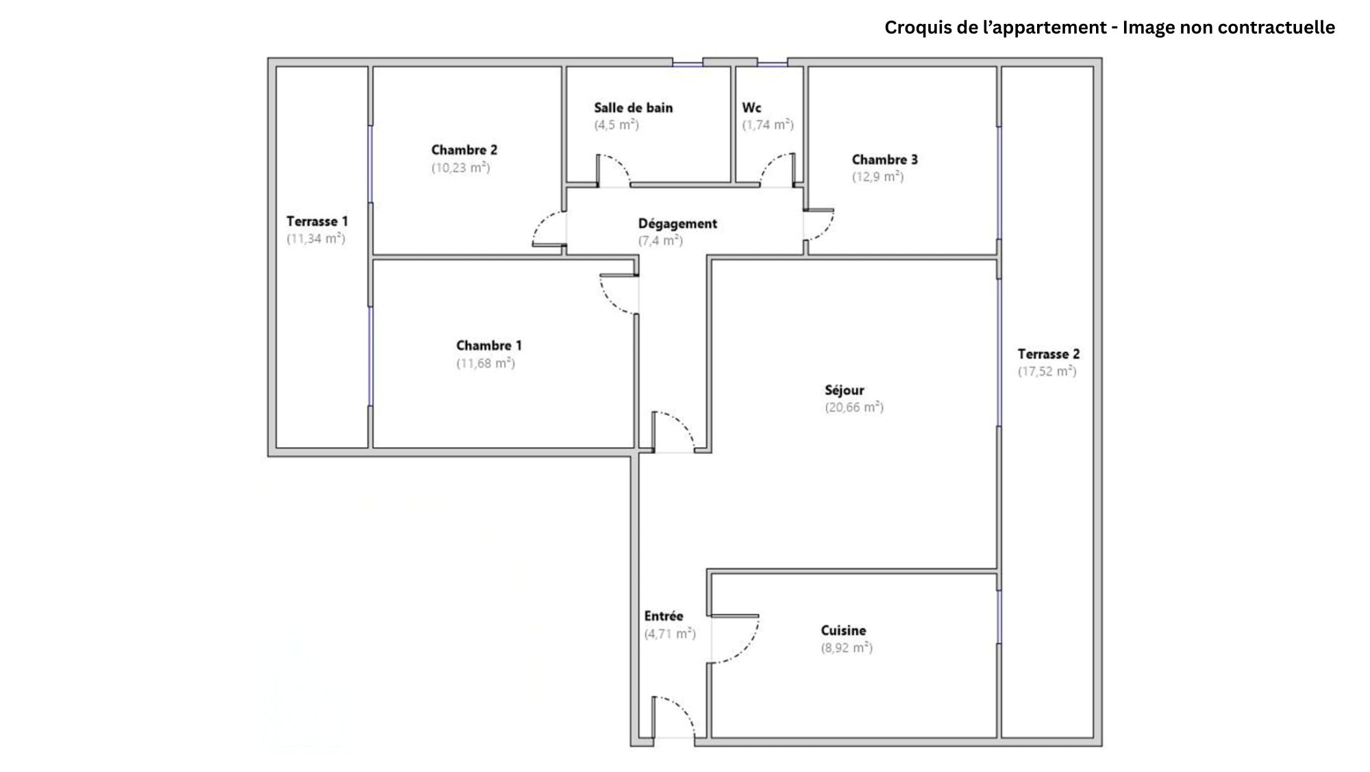 Croquis de l'appartement - Image non contractuelle